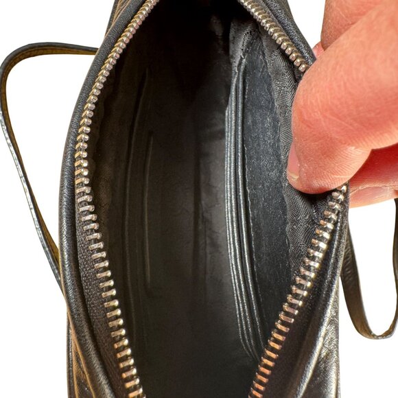 Michael Kors Black Pebbled Leather Zip Chain-Link Crossbody Bag - Picture 6 of 9